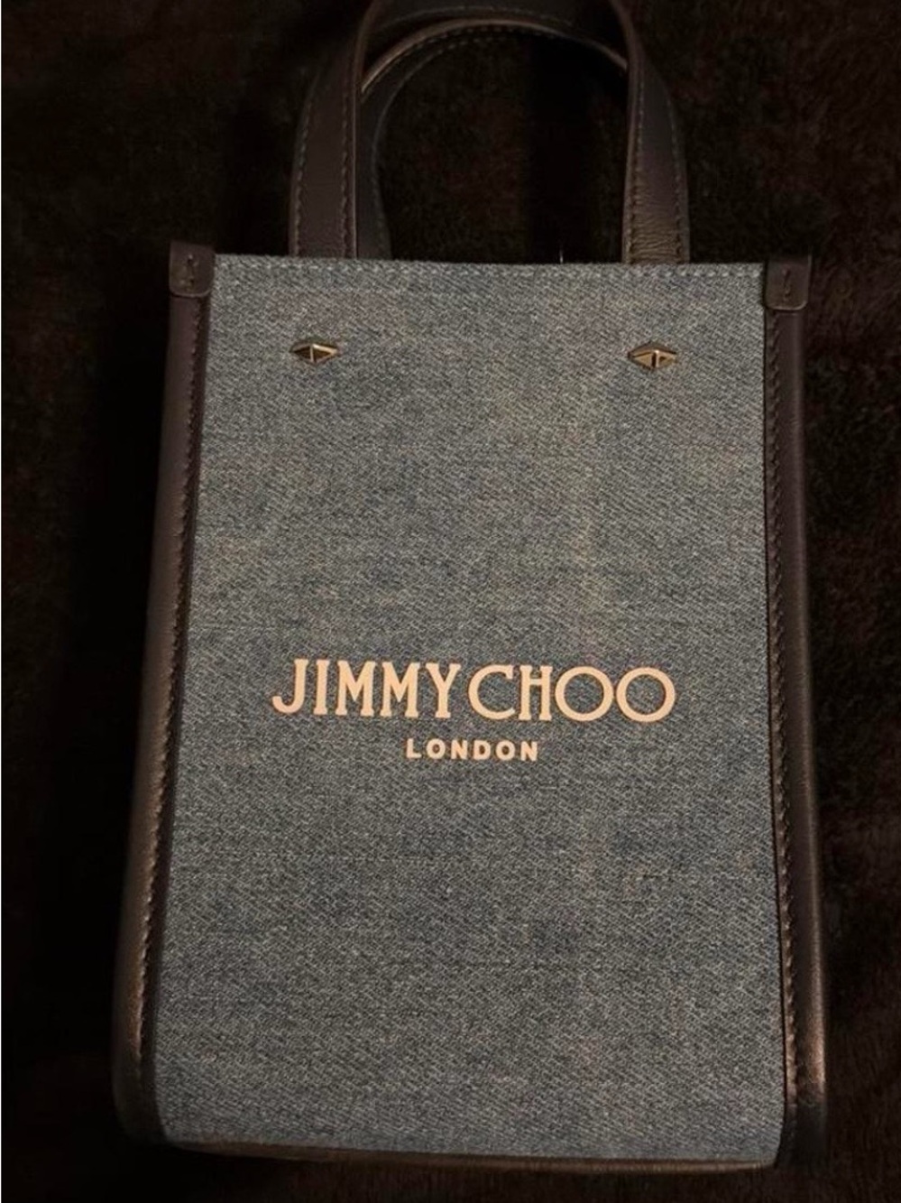 Jimmy Choo Denim and Blue Leather Vertical Tote